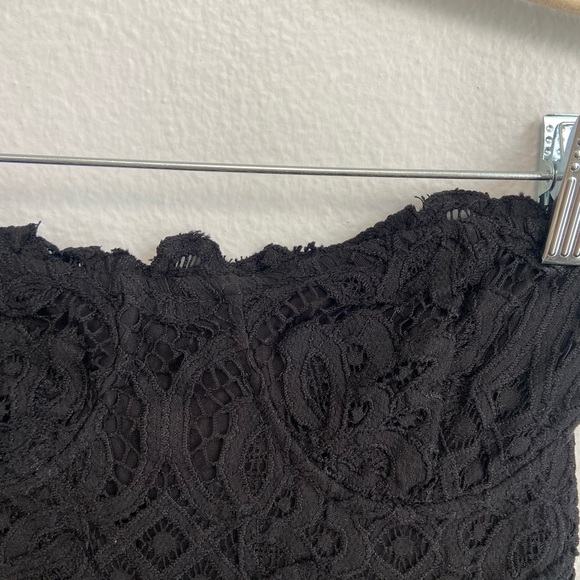 New Free People Adella Lace Tiered Corset Tube Top in Black Size XS - Picture 6 of 13